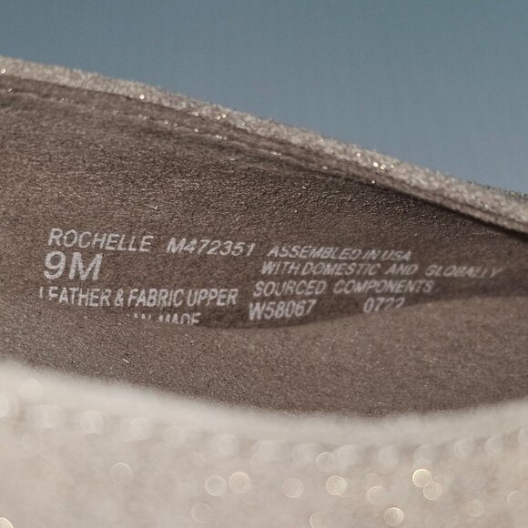 Munro Rochelle Heel Womens 9 Taupe Shimmer Suede Slingback Peep Toe Comfort - Picture 12 of 13